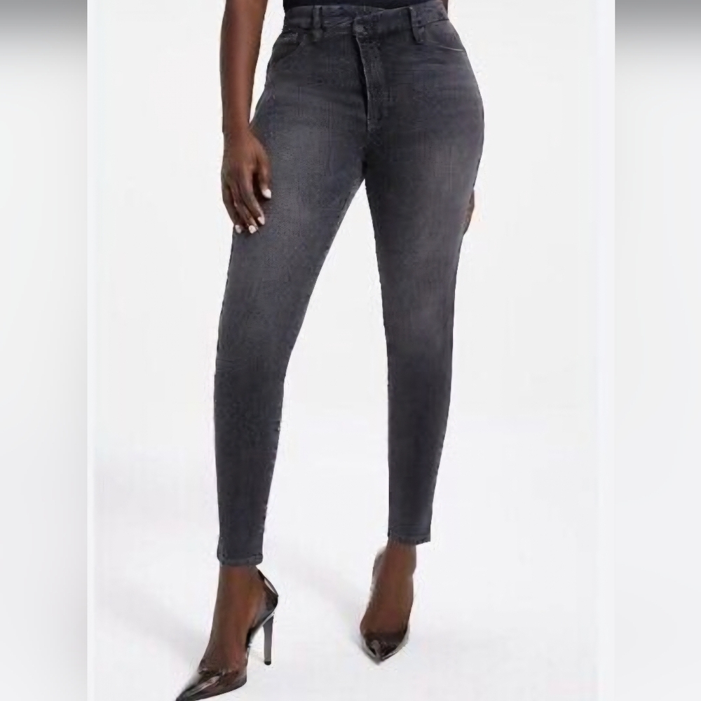 Good American Women's Black Skinny Jeans Crossover‎ Size 18